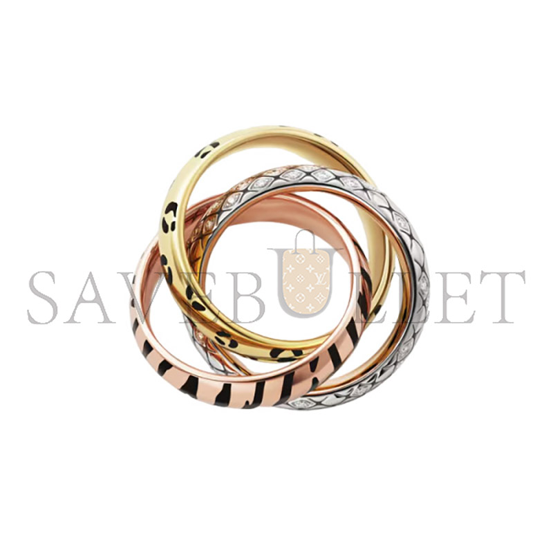 CARTIER TRINITY RING LACQUER HALF-PAVED B4241700